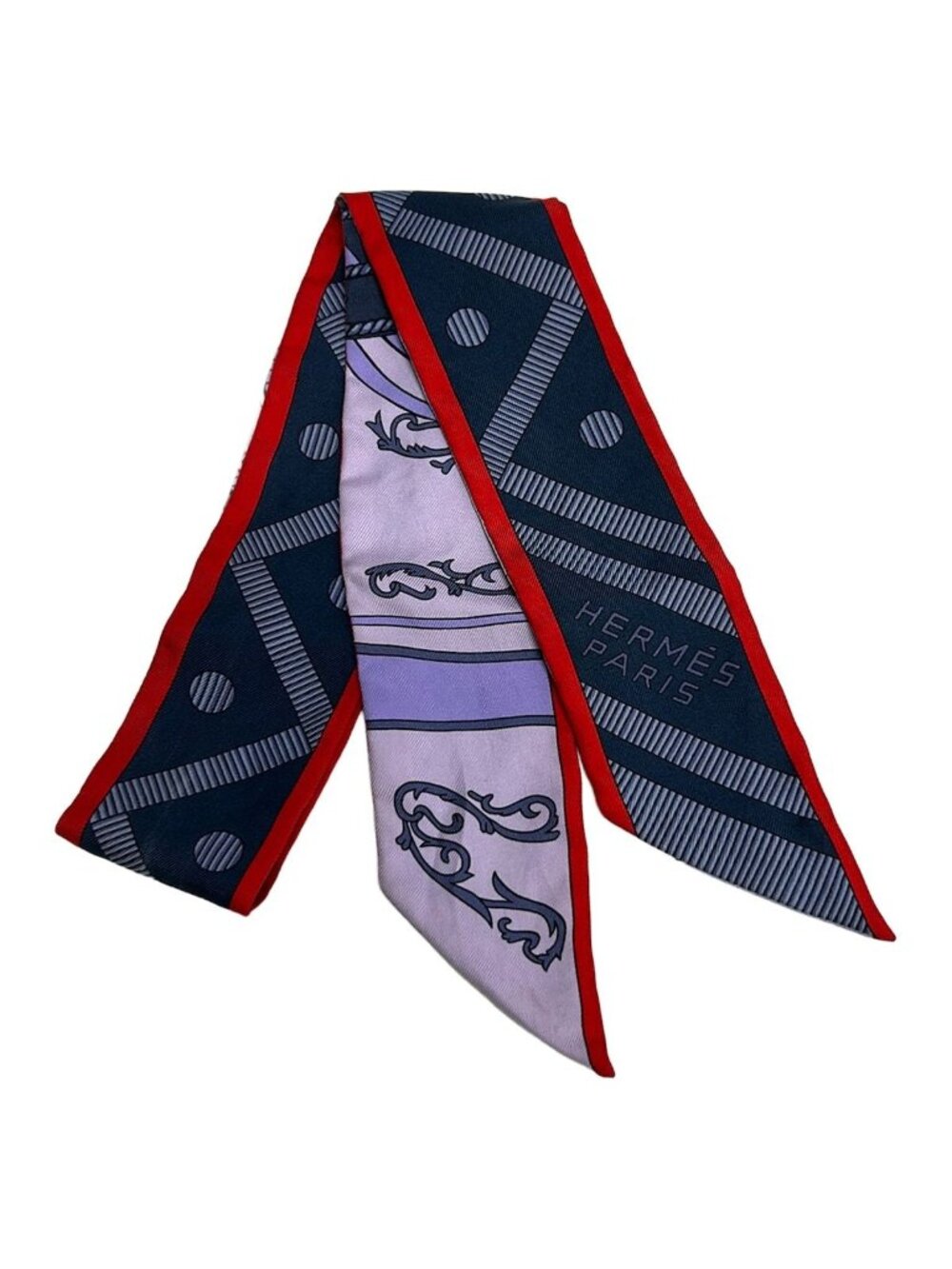 Hermes Scarf Twilly Blue Purple Multi Balade en Berline